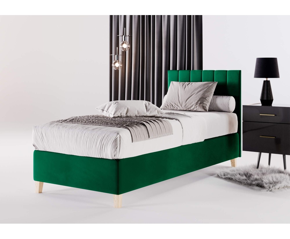 Hotelbett 90x200 cm, Einzebett für Pensionen, Kopfteil mit vertikaler Steppung, BRISTOL 2H Hotelbett 90x200 cm, Einzebett für Pensionen, Kopfteil mit vertikaler Steppung, BRISTOL 2H