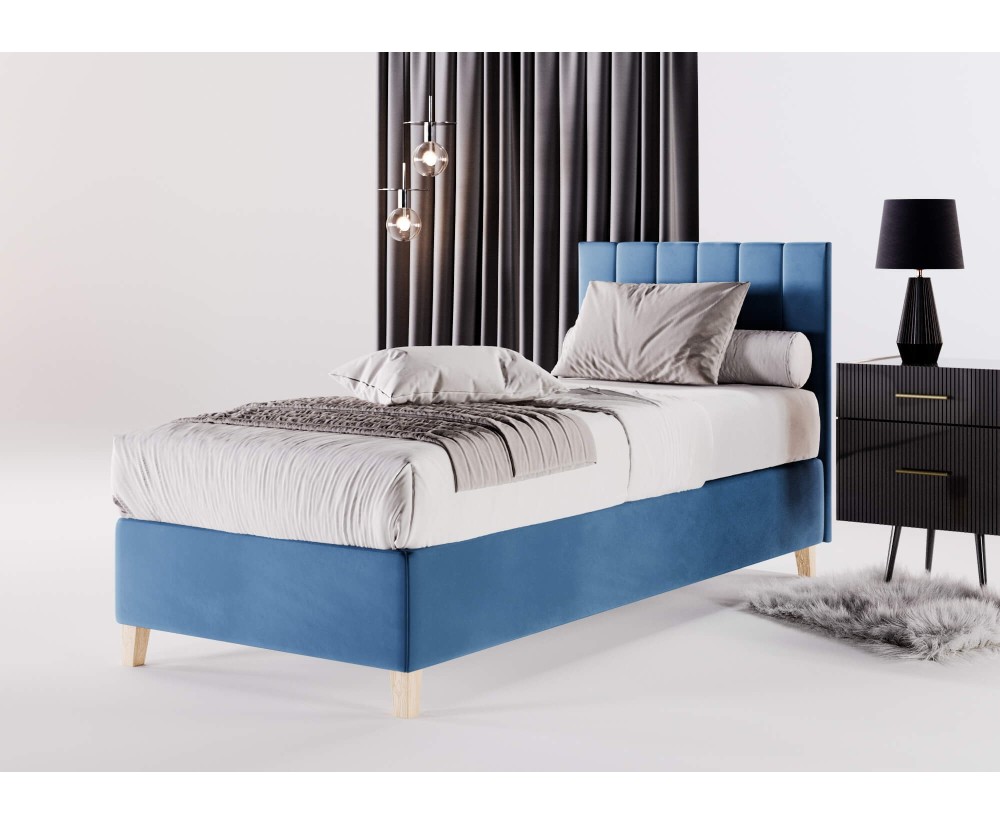 Hotelbett 90x200 cm, Einzebett für Pensionen, Kopfteil mit vertikaler Steppung, BRISTOL 2H