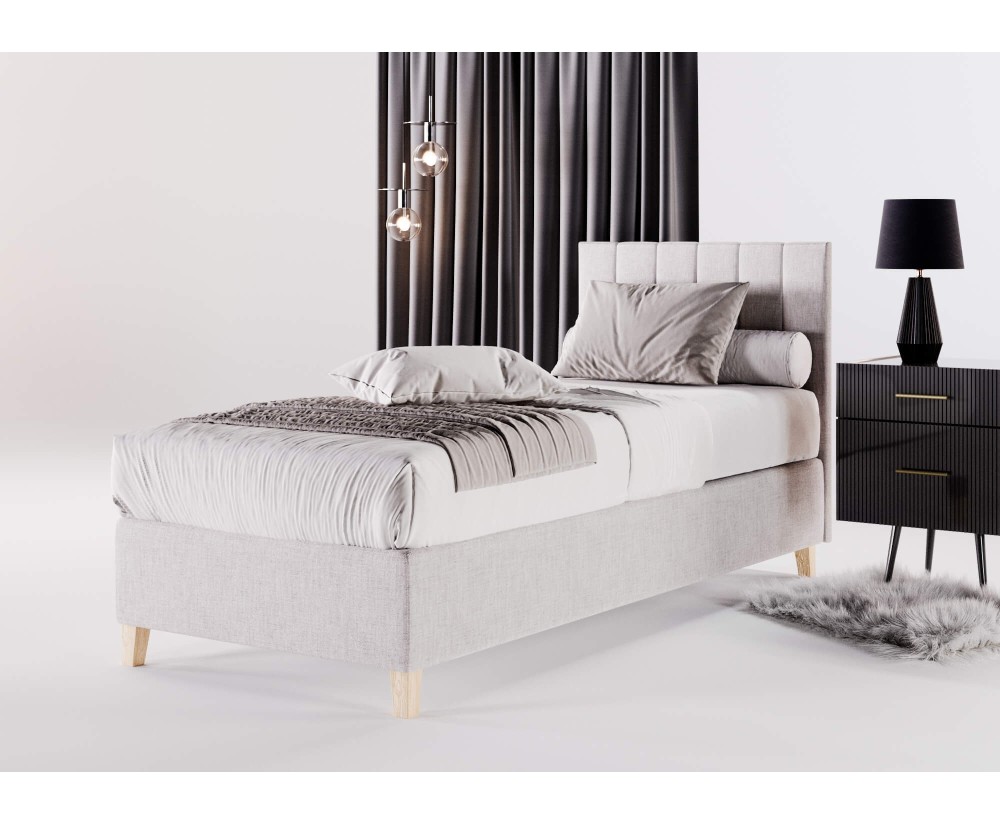 Hotelbett 90x200 cm, Einzebett für Pensionen, Kopfteil mit vertikaler Steppung, BRISTOL 2H
