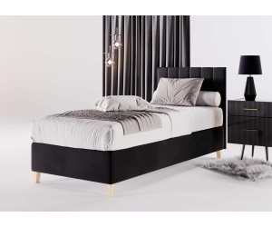 Hotelbett 90x200 cm, Einzebett für Pensionen, Kopfteil mit vertikaler Steppung, BRISTOL 2H