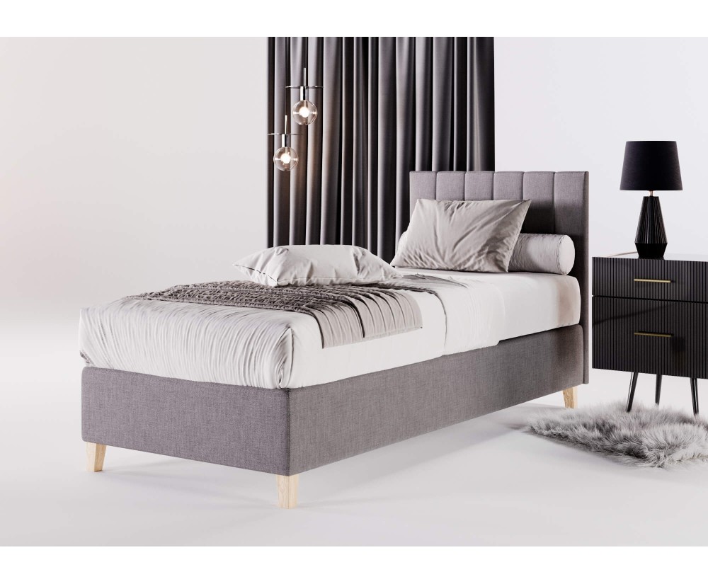 Hotelbett 120x200 cm, Einzebett für Pensionen, Kopfteil mit vertikaler Steppung, BRISTOL 2H