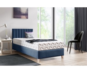 Hotelbett 120x200 cm, Einzebett für Pensionen, Kopfteil mit vertikaler Steppung, BRISTOL 2H