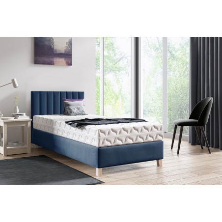 Hotelbett 120x200 cm, Einzebett für Pensionen, Kopfteil mit vertikaler Steppung, BRISTOL 2H