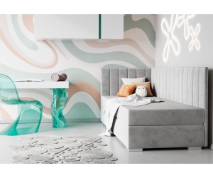 INTARO A40 Einzelbett 100x200 cm, Polsterbett, Jugendbett mit Bettkasten