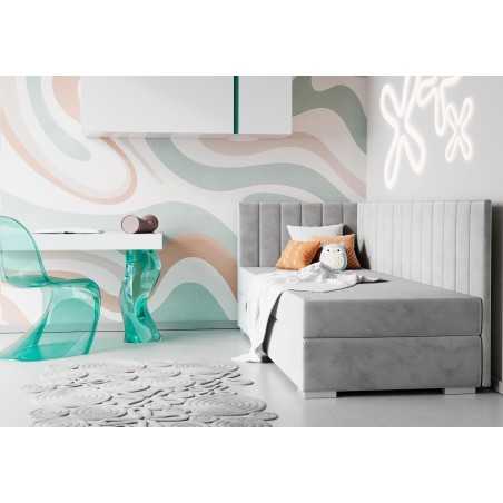 INTARO A40 Einzelbett 100x200 cm, Polsterbett, Jugendbett mit Bettkasten