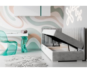 INTARO A40 Singlebett 120x200 cm, Polsterbett, Einzelbett mit Bettkasten