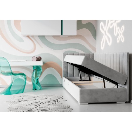 INTARO A40 Singlebett 120x200 cm, Polsterbett, Einzelbett mit Bettkasten