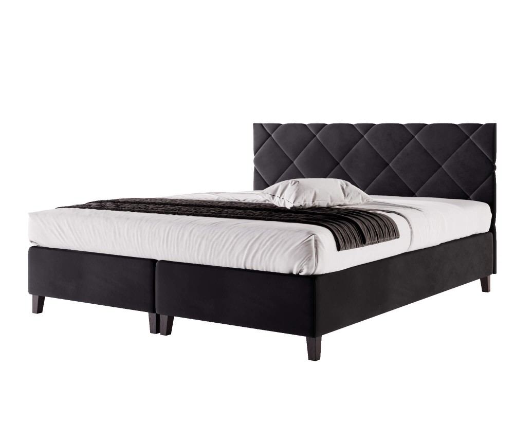 Hotelbett 180x200 cm, Doppelbett, Kopfteil mit Rauten-Steppung, BRISTOL 5H