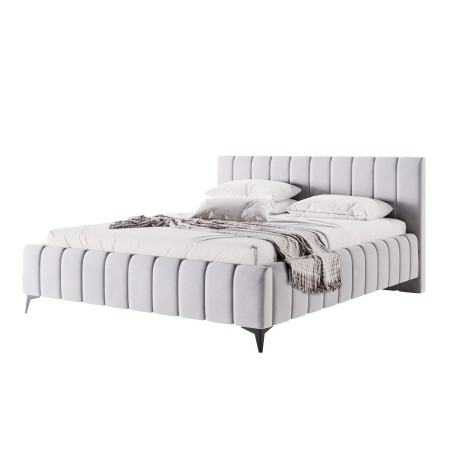 Polsterbett 140x200 cm für Schlafzimmer mit Kopfteil, Bettkasten, Lattenrost mit Metallrahmen, Ehebett IMPERIA S15
