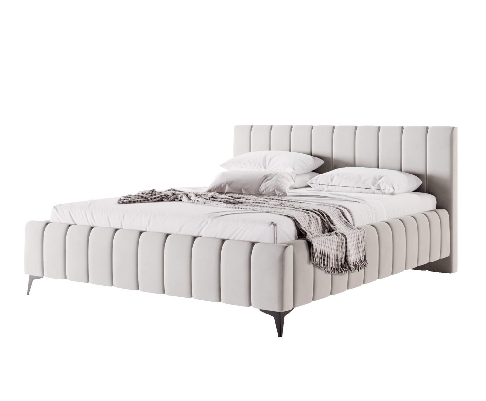 Polsterbett 140x200 cm für Schlafzimmer mit Kopfteil, Bettkasten, Lattenrost mit Metallrahmen, Ehebett IMPERIA S15