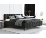 Polsterbett 140x200 cm für Schlafzimmer mit Kopfteil, Bettkasten, Lattenrost mit Metallrahmen, Ehebett IMPERIA S15