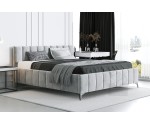 Schlafzimmerbett 180x200 cm mit vertikalen Nähten, Bettkasten, Lattenrost mit Metallrahmen, Doppelbett IMPERIA S15