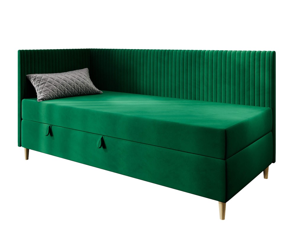 Polsterbett 80x200 cm mit Bettkasten, BONELL-Matratze, Holzfüße, Jugendbett CARMEN 2M Polsterbett 80x200 cm mit Bettkasten, BONELL-Matratze, Holzfüße, Jugendbett CARMEN 2M