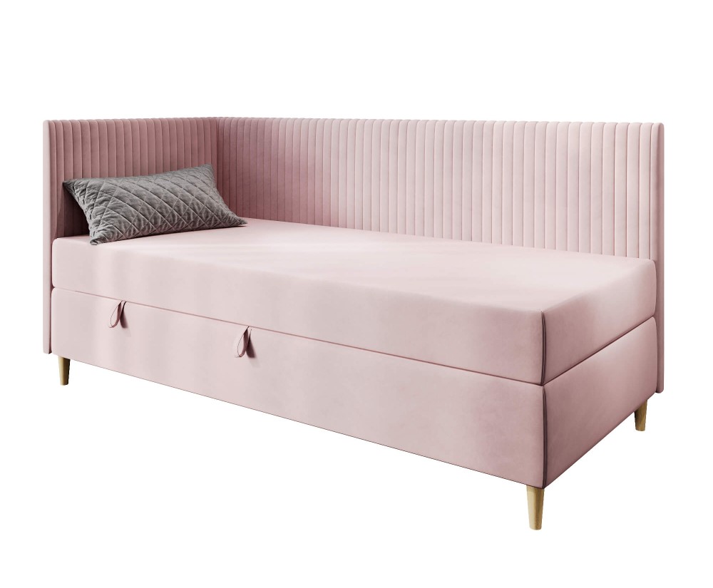 Bequemes Einzelbett 90x200 cm mit Bettkasten, BONELL-Matratze, Holzfüße, Jugendbett CARMEN 2M Bequemes Einzelbett 90x200 cm mit Bettkasten, BONELL-Matratze, Holzfüße, Jugendbett CARMEN 2M