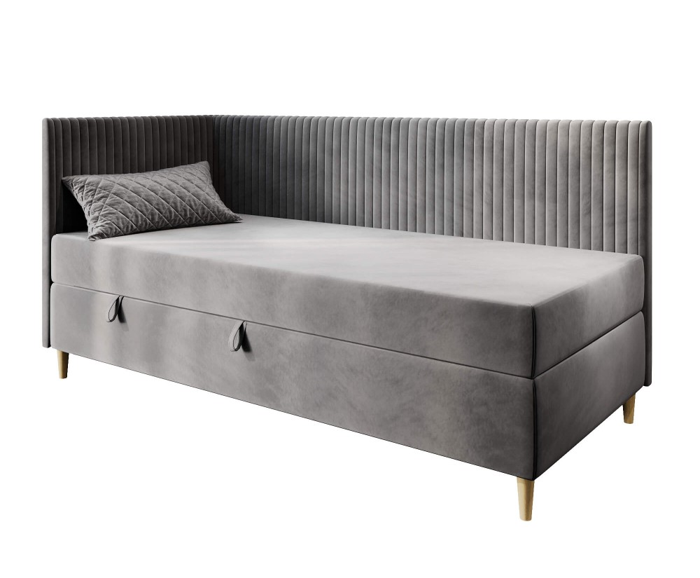 Bequemes Einzelbett 90x200 cm mit Bettkasten, BONELL-Matratze, Holzfüße, Jugendbett CARMEN 2M Bequemes Einzelbett 90x200 cm mit Bettkasten, BONELL-Matratze, Holzfüße, Jugendbett CARMEN 2M