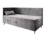 Bequemes Einzelbett 90x200 cm mit Bettkasten, BONELL-Matratze, Holzfüße, Jugendbett CARMEN 2M Bequemes Einzelbett 90x200 cm mit Bettkasten, BONELL-Matratze, Holzfüße, Jugendbett CARMEN 2M