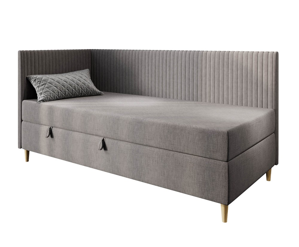 Bequemes Einzelbett 90x200 cm mit Bettkasten, BONELL-Matratze, Holzfüße, Jugendbett CARMEN 2M Bequemes Einzelbett 90x200 cm mit Bettkasten, BONELL-Matratze, Holzfüße, Jugendbett CARMEN 2M