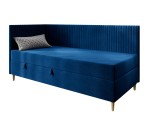 Elegantes Einzelbett 120x200 cm mit Stauraum, BONELL-Matratze, Holzfüße, Eckbett CARMEN 2M
