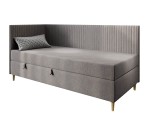 Elegantes Einzelbett 120x200 cm mit Stauraum, BONELL-Matratze, Holzfüße, Eckbett CARMEN 2M Elegantes Einzelbett 120x200 cm mit Stauraum, BONELL-Matratze, Holzfüße, Eckbett CARMEN 2M