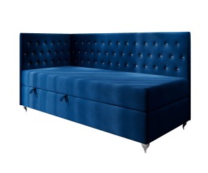 JULIA 2M Polsterbett 90x200 cm, Einzelbett Glamour mit Ziersteppung - Kristalle