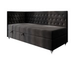 Stilvolles Eckbett 100x200 cm für Mädchen, Einzelbett Glamour mit Ziersteppung - Kristalle, JULIA 2M