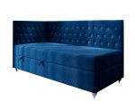 Stilvolles Eckbett 100x200 cm für Mädchen, Einzelbett Glamour mit Ziersteppung - Kristalle, JULIA 2M