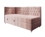 Stilvolles Eckbett 100x200 cm für Mädchen, Einzelbett Glamour mit Ziersteppung - Kristalle, JULIA 2M Stilvolles Eckbett 100x200 cm für Mädchen, Einzelbett Glamour mit Ziersteppung - Kristalle, JULIA 2M