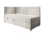 Stilvolles Eckbett 100x200 cm für Mädchen, Einzelbett Glamour mit Ziersteppung - Kristalle, JULIA 2M Stilvolles Eckbett 100x200 cm für Mädchen, Einzelbett Glamour mit Ziersteppung - Kristalle, JULIA 2M