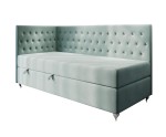 Stilvolles Eckbett 100x200 cm für Mädchen, Einzelbett Glamour mit Ziersteppung - Kristalle, JULIA 2M Stilvolles Eckbett 100x200 cm für Mädchen, Einzelbett Glamour mit Ziersteppung - Kristalle, JULIA 2M