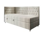 Stilvolles Eckbett 100x200 cm für Mädchen, Einzelbett Glamour mit Ziersteppung - Kristalle, JULIA 2M Stilvolles Eckbett 100x200 cm für Mädchen, Einzelbett Glamour mit Ziersteppung - Kristalle, JULIA 2M