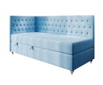 Stilvolles Eckbett 100x200 cm für Mädchen, Einzelbett Glamour mit Ziersteppung - Kristalle, JULIA 2M Stilvolles Eckbett 100x200 cm für Mädchen, Einzelbett Glamour mit Ziersteppung - Kristalle, JULIA 2M