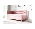 Eckbett 120x200 cm im Glamour-Stil mit Kristallen, Bettkasten und Matratze, JULIA 2M
