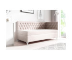 Eckbett 120x200 cm im Glamour-Stil mit Kristallen, Bettkasten und Matratze, JULIA 2M