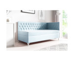 Eckbett 120x200 cm im Glamour-Stil mit Kristallen, Bettkasten und Matratze, JULIA 2M