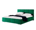 Polsterbett 140x200 cm für Schlafzimmer, Ehebett mit Bettkasten, Lattenrost mit Metallrahmen, IMPERIA S03