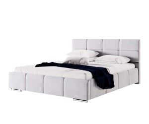 Modernes Polsterbett 180x200 cm für Schlafzimmer, Ehebett mit Bettkasten, Lattenrost mit Metallrahmen, IMPERIA S03