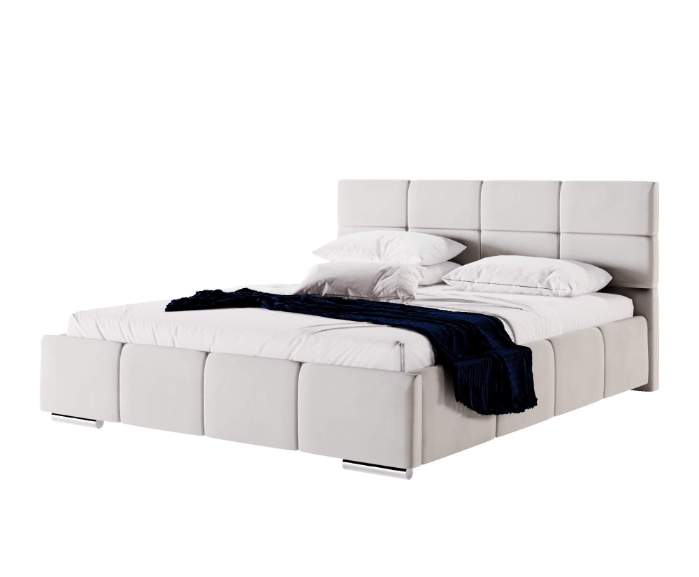 Doppelbett 200x200 cm für Schlafzimmer, Ehebett mit Bettkasten, Lattenrost mit Metallrahmen, IMPERIA S03