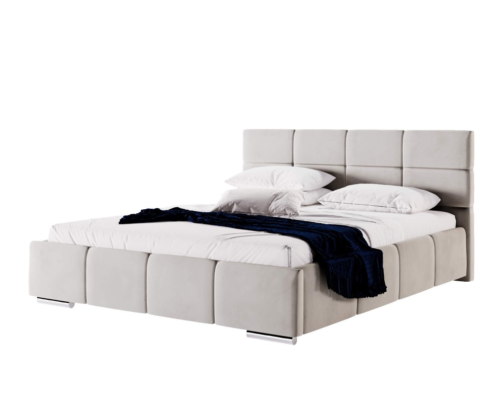 Doppelbett 200x200 cm für Schlafzimmer, Ehebett mit Bettkasten, Lattenrost mit Metallrahmen, IMPERIA S03