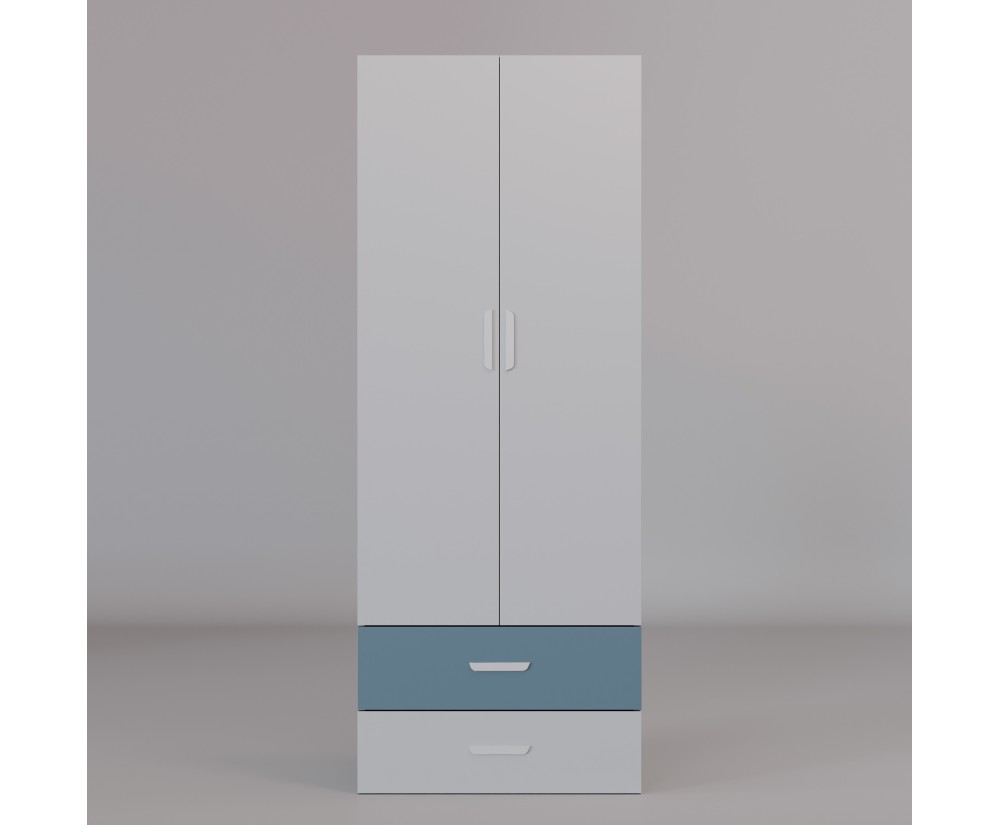 Zweitüriger Kleiderschrank für Jugendzimmer, Schrank mit Schubladen, Kaschmir, MAJA 7 Zweitüriger Kleiderschrank für Jugendzimmer, Schrank mit Schubladen, Kaschmir, MAJA 7