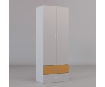 Zweitüriger Kleiderschrank für Jugendzimmer, Schrank mit Schubladen, Kaschmir, MAJA 7 Zweitüriger Kleiderschrank für Jugendzimmer, Schrank mit Schubladen, Kaschmir, MAJA 7