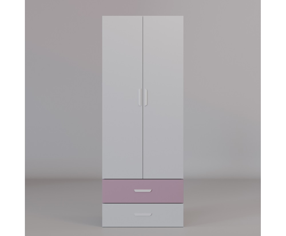 Zweitüriger Kleiderschrank für Jugendzimmer, Schrank mit Schubladen, Kaschmir, MAJA 7
