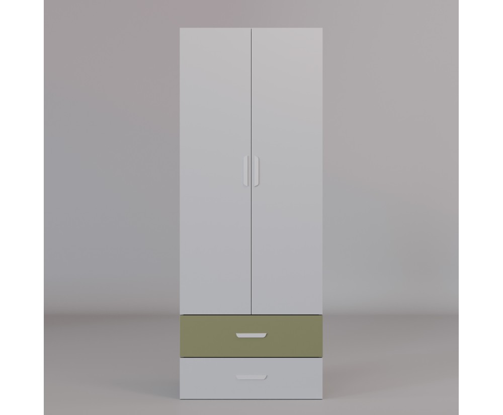 Zweitüriger Kleiderschrank für Jugendzimmer, Schrank mit Schubladen, Kaschmir, MAJA 7 Zweitüriger Kleiderschrank für Jugendzimmer, Schrank mit Schubladen, Kaschmir, MAJA 7