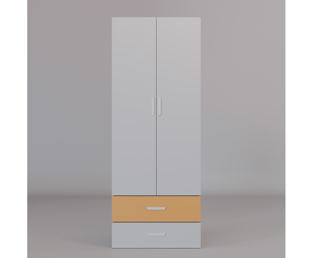 Zweitüriger Kleiderschrank für Jugendzimmer, Schrank mit Schubladen, Kaschmir, MAJA 7 Zweitüriger Kleiderschrank für Jugendzimmer, Schrank mit Schubladen, Kaschmir, MAJA 7