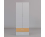 Zweitüriger Kleiderschrank für Jugendzimmer, Schrank mit Schubladen, Kaschmir, MAJA 7 Zweitüriger Kleiderschrank für Jugendzimmer, Schrank mit Schubladen, Kaschmir, MAJA 7