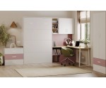 Zweitüriger Kleiderschrank für Jugendzimmer, Schrank mit Schubladen, Kaschmir, MAJA 7