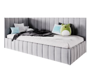 DENIS SL 01 Einzelbett 80x200 cm, Jugendbett, Polsterbett mit Lattenrost, OHNE Bettkasten und Matratze