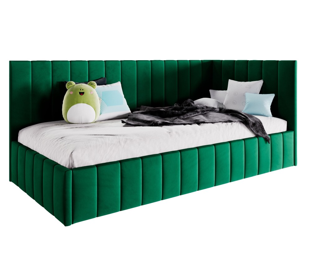 Polsterbett 100x200 cm, Jugendbett, Singlebett mit Bettkasten, ohne Matratze, DENIS SM 02 Polsterbett 100x200 cm, Jugendbett, Singlebett mit Bettkasten, ohne Matratze, DENIS SM 02
