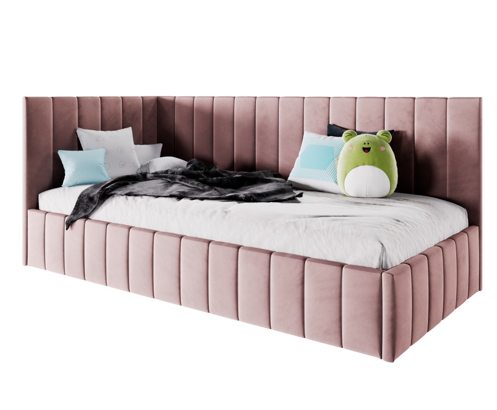 Polsterbett 100x200 cm, Jugendbett, Singlebett mit Bettkasten, ohne Matratze, DENIS SM 02 Polsterbett 100x200 cm, Jugendbett, Singlebett mit Bettkasten, ohne Matratze, DENIS SM 02