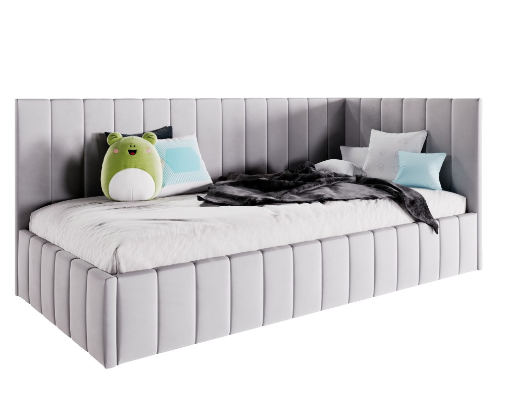 Polsterbett 100x200 cm, Jugendbett, Singlebett mit Bettkasten, ohne Matratze, DENIS SM 02 Polsterbett 100x200 cm, Jugendbett, Singlebett mit Bettkasten, ohne Matratze, DENIS SM 02