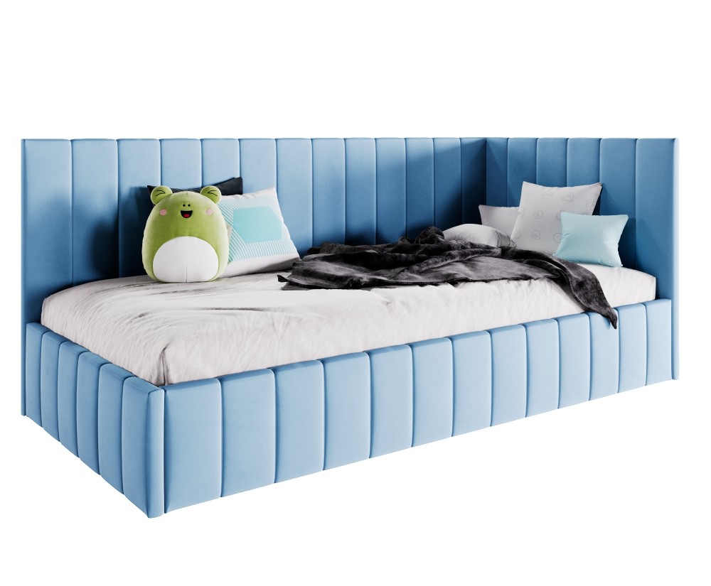 Polsterbett 100x200 cm, Jugendbett, Singlebett mit Bettkasten, ohne Matratze, DENIS SM 02 Polsterbett 100x200 cm, Jugendbett, Singlebett mit Bettkasten, ohne Matratze, DENIS SM 02